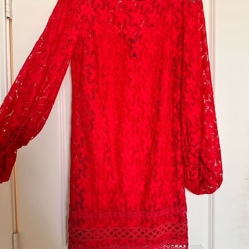 Laundry by Shelli Segal Red Lace Dress